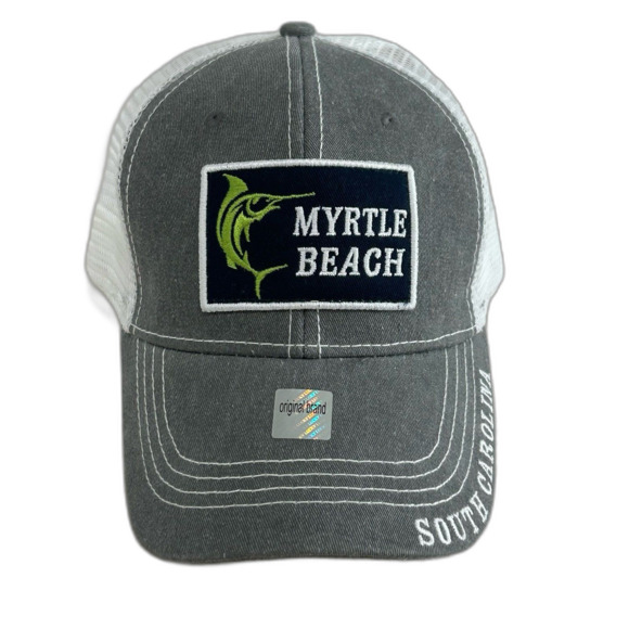 Mahi Surf Co Cap Hat Snapback Color Grey White Myrtle Beach South Carolina - Picture 3 of 11